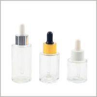 Flat square clear essential oil dropper bottle